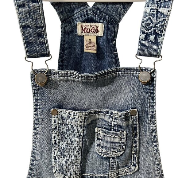 Vintage Mudd Denim Shortall's With Distressed Details   Size S - Picture 7 of 7